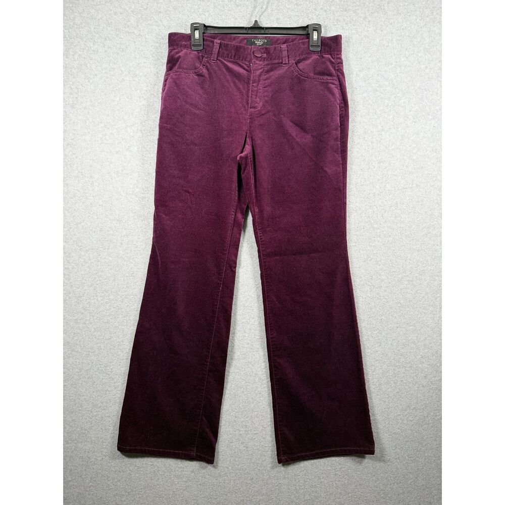 Talbots Petites Women's 8P Burgundy Velvet Signature Bootcut Pants 3840